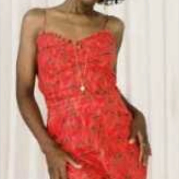 |Farm Rio| Red Pepper Jumpsuit, XL - Picture 4 of 6